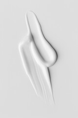 White Skincare Cream Texture in Minimalist Glossy Smear