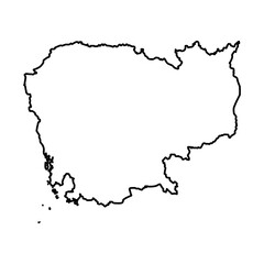 cambodia, contour map