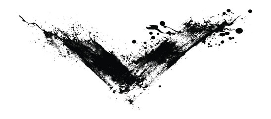 Abstract zig zag brush stroke grunge texture design background with rough paint splatter effect. black and white zig zag paint brush stroke pattern.