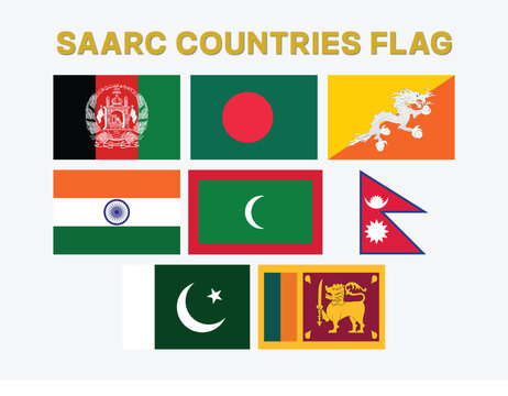 National Flags of SAARC (South Asian Association for Regional Cooperation) - Vector Collection