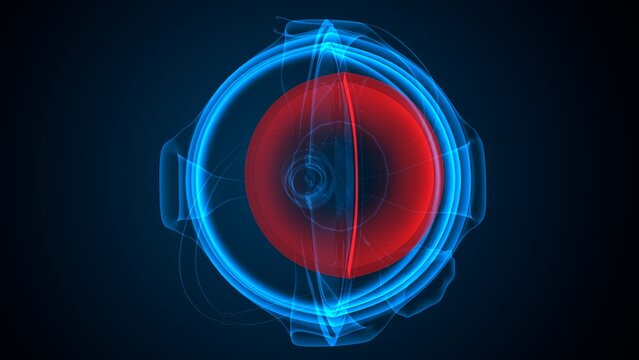 Eye anterior chamber part anatomy. 3d render
