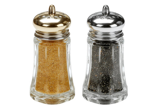 Salt and pepper shaker duo isolated on transparent background