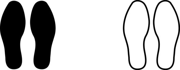 Footprints as icons for various uses in design and branding