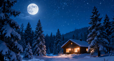 winter night landscape