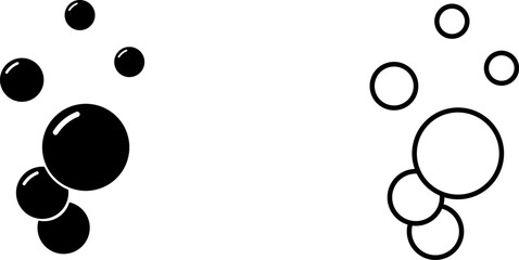 Black and white logo representing bubbles in a simple design used for decoration or branding in various contexts