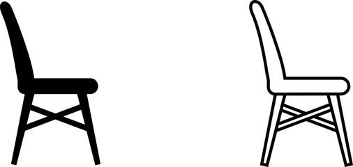 Two simple chair designs shown in black and white outlines on a plain background for design comparison