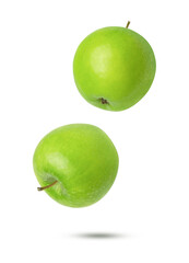 fresh green apple on white