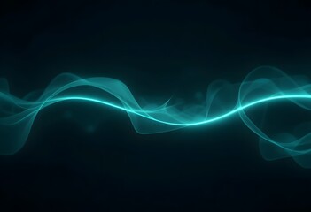 Fototapeta premium Modern Teal Luminous Ribbon with Calm Atmosphere