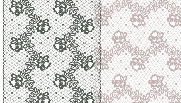 A lace pattern that can be used in two ways: as a border trim and as fabric yardage.
