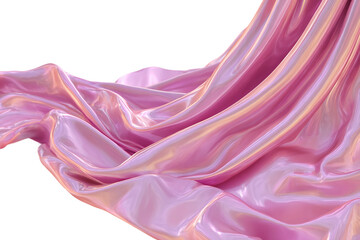 Fototapeta premium Draped silk fabric isolated on transparent background