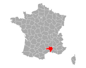 Karte von Gard in Frankreich