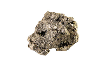 Close-up of a pyrite mineral specimen with a dark background
