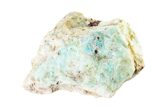 Close-up of a beautiful piece of chrysoprase gemstone on a black background