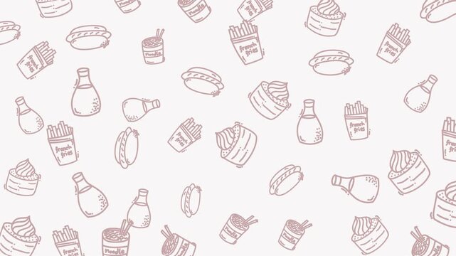 Asian Food Pattern Animated 