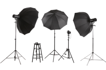 lighting setup for studio isolated on transparent background