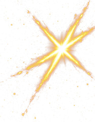 Radiant golden light rays with bokeh effect transparent PNG