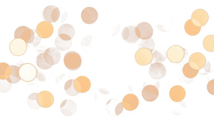 Golden bokeh on transparent background for overlay