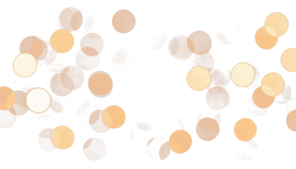 Golden bokeh on transparent background for overlay