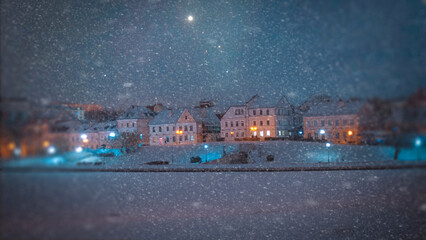 Minsk at night on Christmas Eve