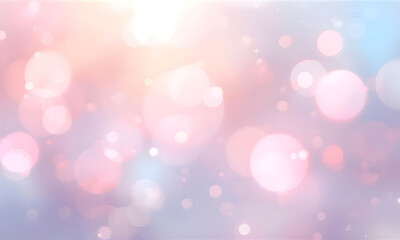 Obraz premium Soft pastel bokeh lights background, romantic festive dream scene