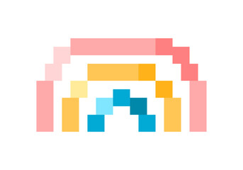 Curve rainbow pixel icon vector design