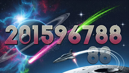 Galactic numbers retro space adventure in the cosmos