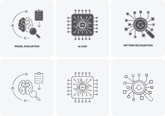 Advanced AI & Machine Learning Icon Pack in Clean Line Art
