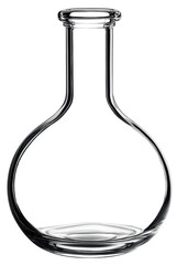 clear glass erlenmeyer flask isolated on transparent background
