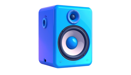 Cartoon blue square audio speaker