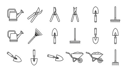 Fototapeta premium CAD Garden Tool Equipment Elevation Drawing Set Architectural Landscape Symbol Library Detail Collection Bundle