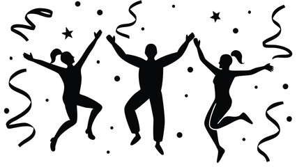 vector illustration of a splash of paint dance people sport illustration woman art boy jump running dancing design icon 