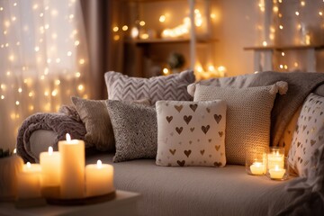 Cozy living room creating warm hygge feeling