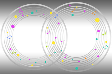 音符と音楽、音のイメージの背景イラスト