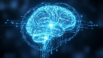 3D rendered illustration of a DNA molecule with blue science and technology power effects on a dark space backdrop