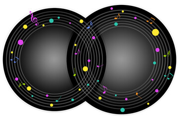音符と音楽、音のイメージの背景イラスト
