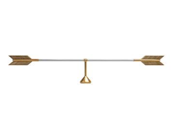 concept of balance with arrows isolated on transparent background