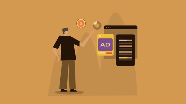 Corporate analyst accessing real time ad analytics to refine budget allocation and prioritize investment in top performing digital ad sets.