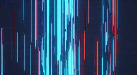 Abstract digital art with vertical lines of varying colors, depicting data streams and network activity visually.