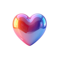 3D heart shape with transparent background