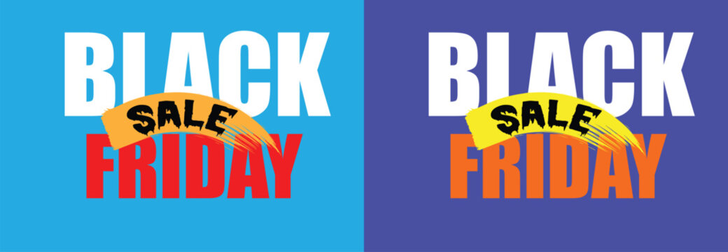 Black friday sale promotion banner with colorful backgrounds
