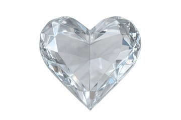 Fototapeta premium Heart shaped diamond gemstone transparent background