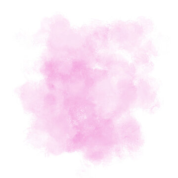 A delicate pink translucent background with drops and splashes, isolated on a white background. Watercolor digital illustration. Valentine's day concept, birthday, cute background for girl
