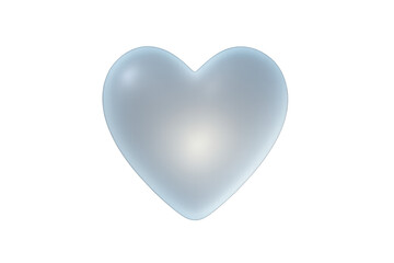 Fototapeta premium Blue bubble heart symbol floating on transparent background