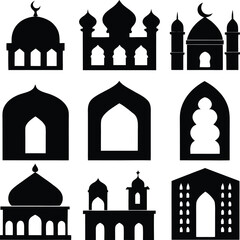 taj mahal vector set