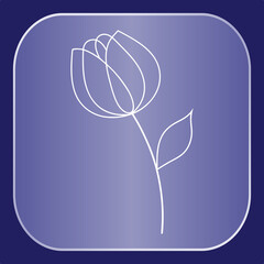 Simple White Flower Line Art