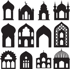 taj mahal vector set