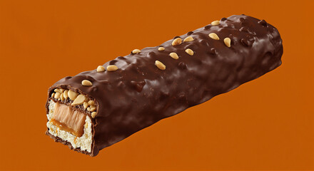 A coconut, caramel and chocolate rotin bar
