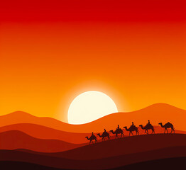 Fototapeta premium silhouette of a wild animal in the forest with a gradation of cloudy sky and beautiful sunlight or moonlight
