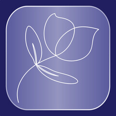 Simple flower line art design icon