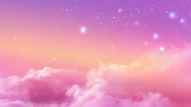 glitter glow sparkle star on pink gradient sky abstract background